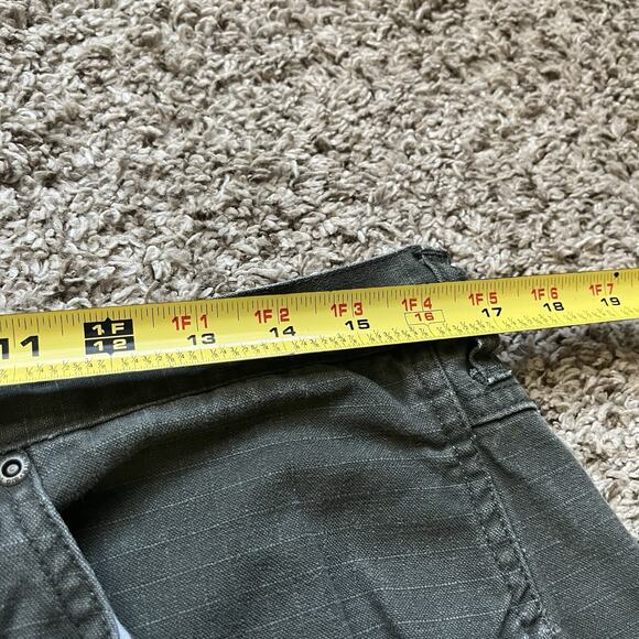 Big Smith Shorts 34 Mens Green Plaid Canvas Carpenter Ripstop Utility Workwear - Picture 4 of 9